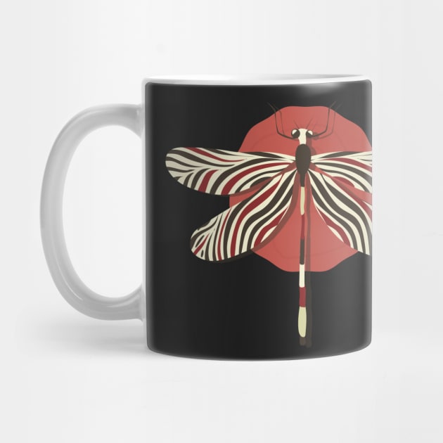 DragonFly Colorful wavey design wings sitting on the rose vector illustration by zaiynabhw